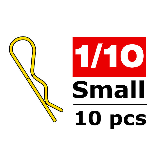 CORALLY BODY CLIPS 45 BENT SMALL GOLD 10 PCS - High-Speed RTR RC Truck