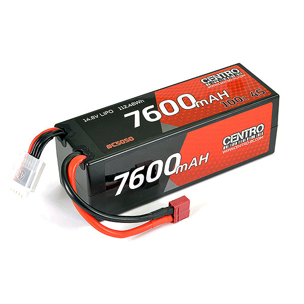 CENTRO 7600MAH 4S 14.8V 100C HARDCASE LIPO BATTERY - RC Hobby Product