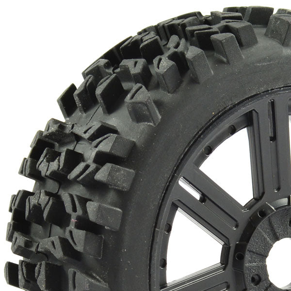 FASTRAX 1/8 MAZE BLOCK MOUNTED ON 8-SPOKE BLACK (PR) - RC Hobby Product