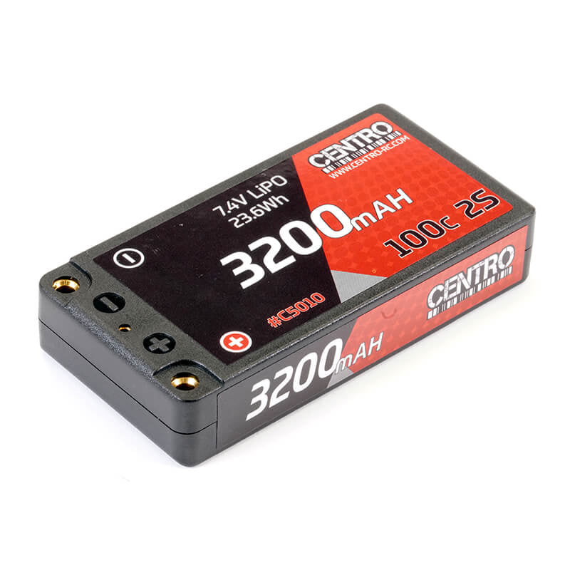 CENTRO 3200MAH 2S 7.4V 100C HARDCASE LP SHORTY LIPO BATTERY - RC Hobby Product