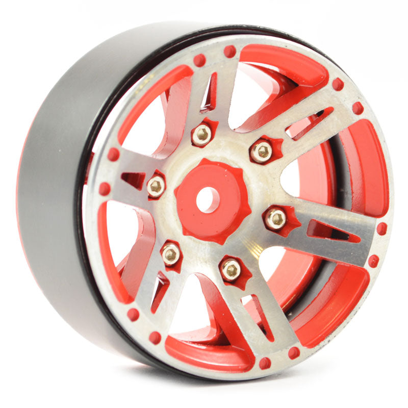 FASTRAX 1.9" HEAVYWEIGHT SPLIT 6-SPOKE ALLOY BEADLOCK WHEELS - RC Hobby Product