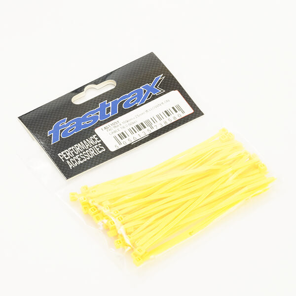 FASTRAX 100mm x 2.5mm YELLOW NYLON CABLE TIES (50pcs) - RC Hobby Product