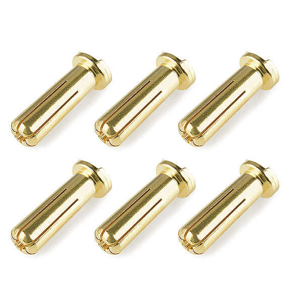 CORALLY BULLIT CONNECTOR 5.0MM MALE SOLID TYPE GOLD PLATED ULTRA LOW RESISTANCE WIRE 90DEG 6PCS - High-Speed RTR RC Truck