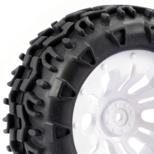 FASTRAX 1/10 KLAXON TRUCK TYRE MOUNTED ON 12-SPOKE (12mm HEX) - RC Hobby Product
