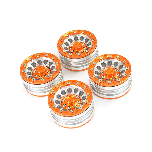 FASTRAX ALUMINUM BEADLOCK 1.9" WHEELS - ORANGE (4PC) - RC Hobby Product