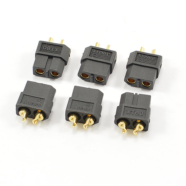 CENTRO XT-60 BLACK FEMALE CONNECTORS (6PC) - RC Hobby Product