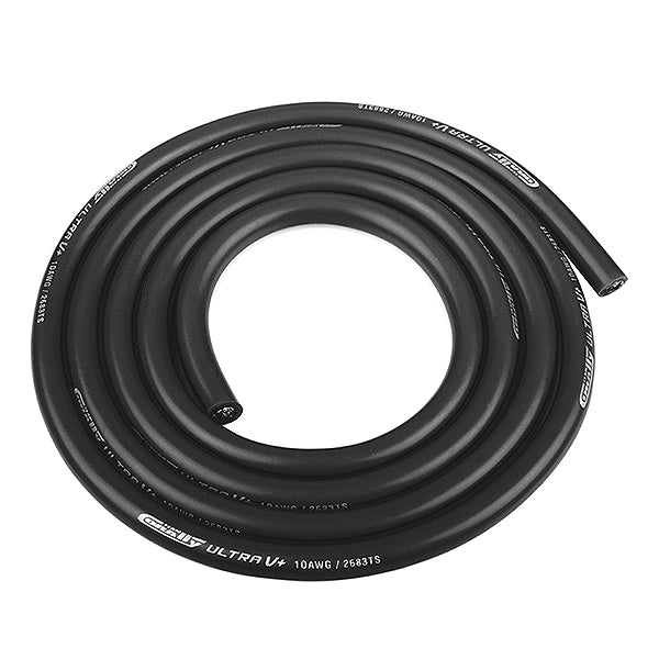 CORALLY ULTRA V+ SILICONE WIRE SUPER FLEXIBLE BLACK 10AWG 2683/0.05 STRANDS OD 5.5MM 1M - High-Speed RTR RC Truck