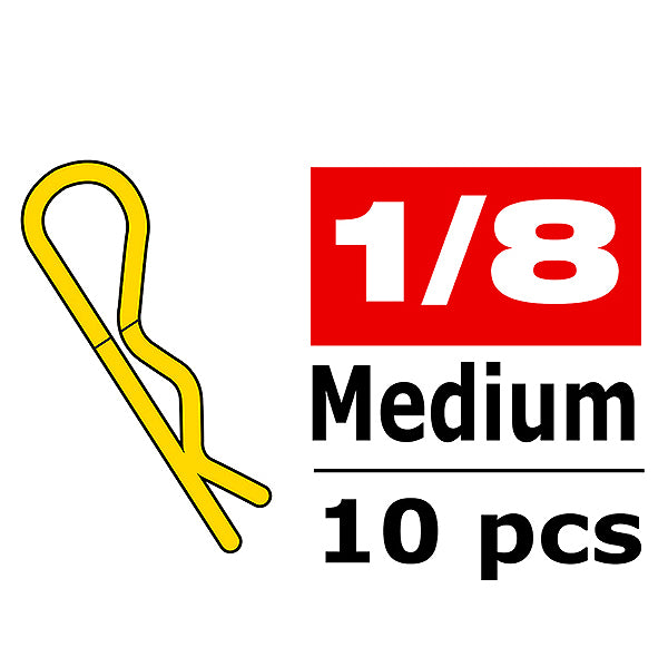CORALLY BODY CLIPS 45 BENT MEDIUM GOLD 10 PCS - High-Speed RTR RC Truck