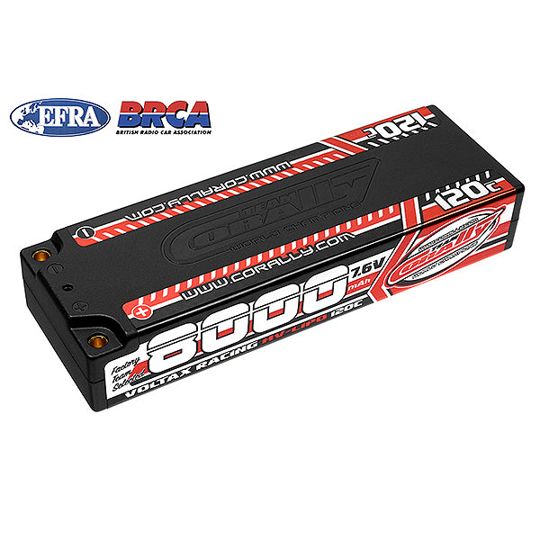 CORALLY VOLTAX 120C LIPO HV BATTERY 8000 MAH 7.6V STICK 2S 4MM BULLIT - High-Speed RTR RC Truck