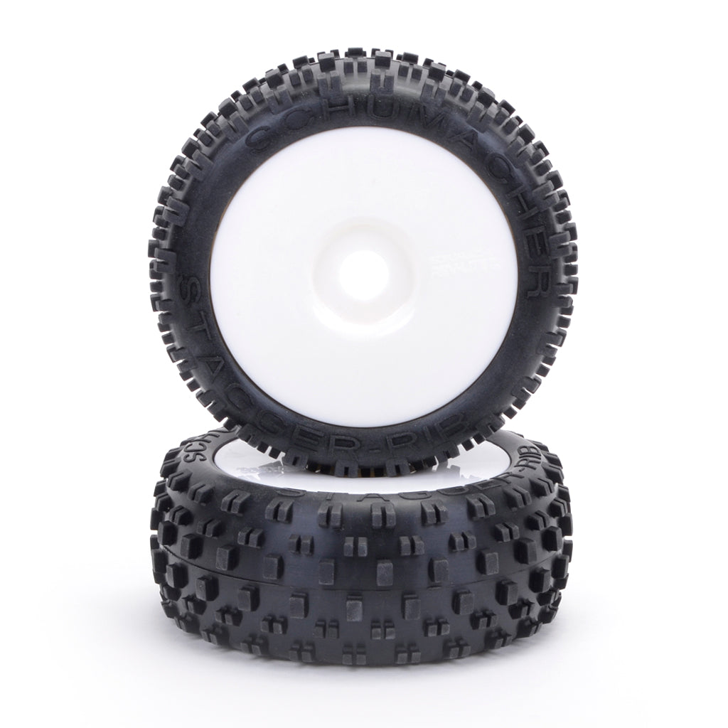 Stagger Rib 1/8th - Silver - Pre-Glued (pr)