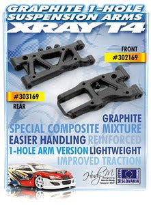 FRONT SUSPENSION ARM - GRAPHITE - 1-HOLE - RC Hobby Product
