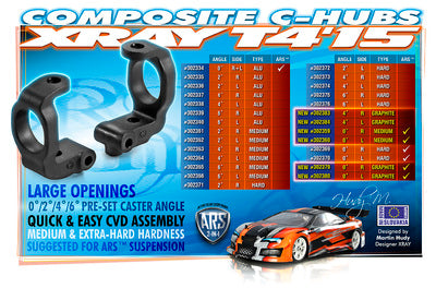 COMPOSITE C-HUB RIGHT - 4Â° DEG. - GRAPHITE (ECS) - RC Hobby Product