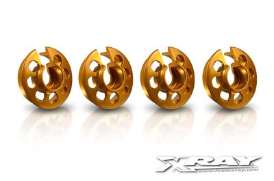 ALU XRAY SHOCK SPRING RETAINING COLLAR - ORANGE (4) - RC Hobby Product