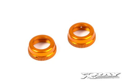 ALU SHOCK CAP-NUT WITH VENT HOLE - ORANGE (2) - RC Hobby Product