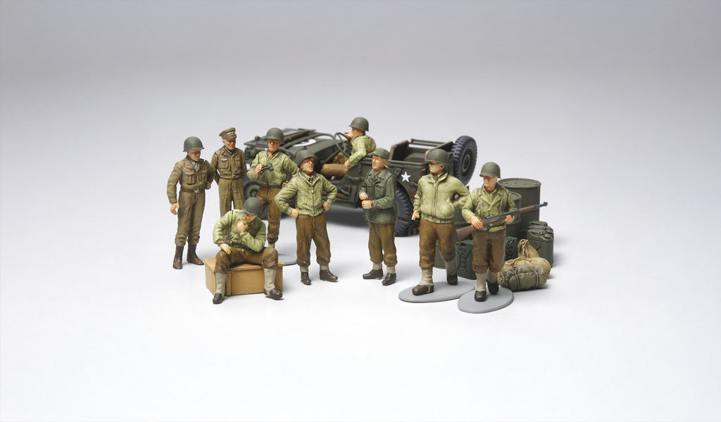 U.S. Army WWII Infantry at Rest with Jeep