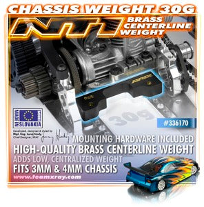 BRASS CHASSIS WEIGHT FOR NT1 30g - RC Hobby Product