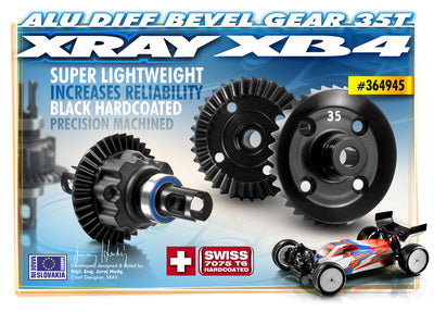 ALU DIFF. BEVEL GEAR 35T - 7075 T6 HARD COATED - RC Hobby Product
