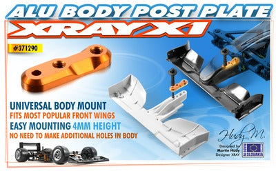 X1 ALU BODY POST PLATE - ORANGE - RC Hobby Product