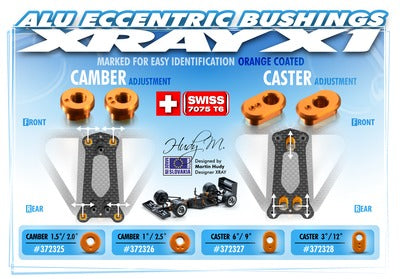 X1 ALU 1 DOT BUSHING - CAMBER 1-2.5 (2) - RC Hobby Product