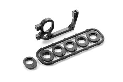 X1 ALU REAR BULKHEAD - LEFT + RIDE HEIGHT ADJUSTERS - RC Hobby Product
