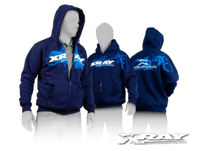 XRAY SWEATER HOODED WITH ZIPPER - BLUE (XL) - RC Hobby Product