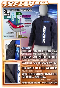 XRAY HIGH-PERFORMANCE SOFTSHELL JACKET (M) - RC Hobby Product