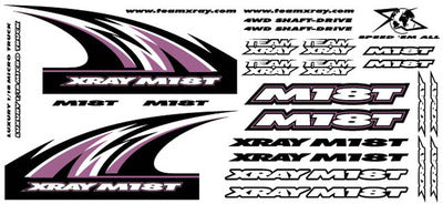 XRAY M18T STICKER FOR BODY - WHITE - RC Hobby Product