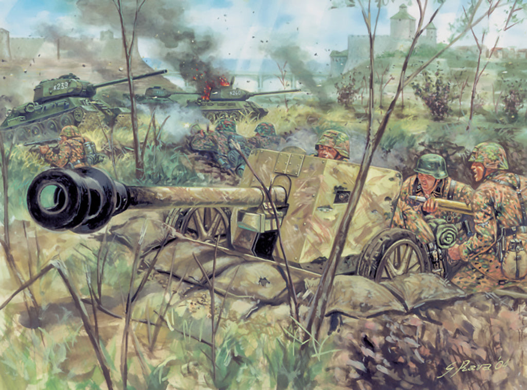 Germ. PAK 40 AT Gun & Crew (WWII)