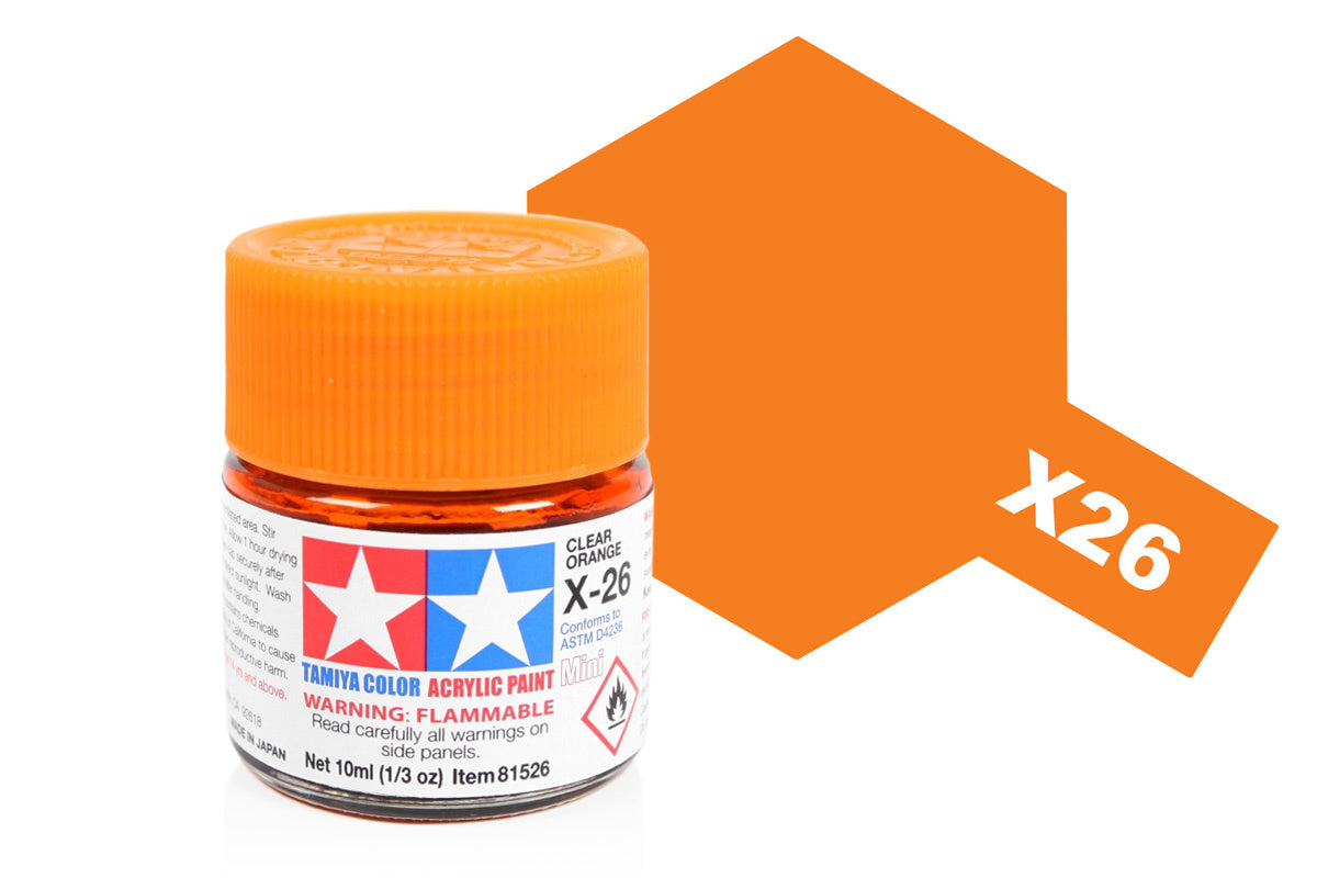 Acrylic Mini X-26 Clear Orange