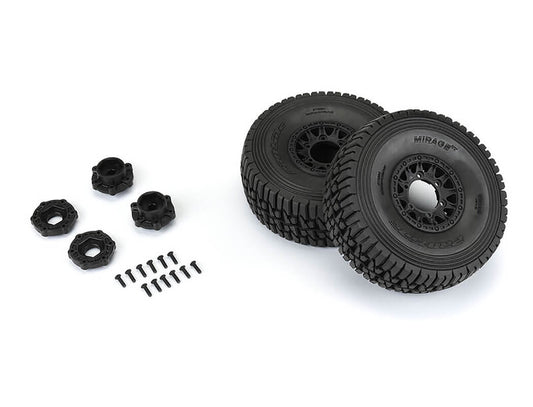 1/7 Mirage TT BELTED F/R  tyres MTD 17mm Blk Raid (2): Mojave