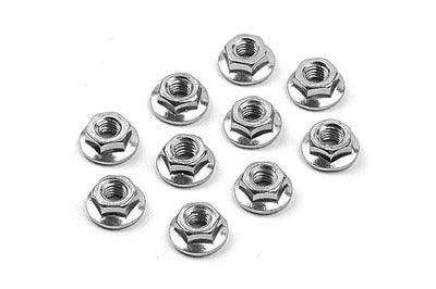 NUT M4 WITH SERRATED FLANGE  (10) - RC Hobby Product