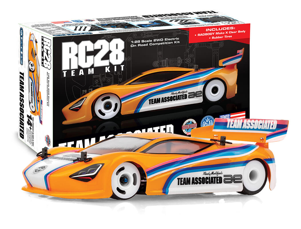 TEAM ASSOCIATED RC28R TEAM KIT WITH RADBODY MAKO X & WHEEL/TYRES