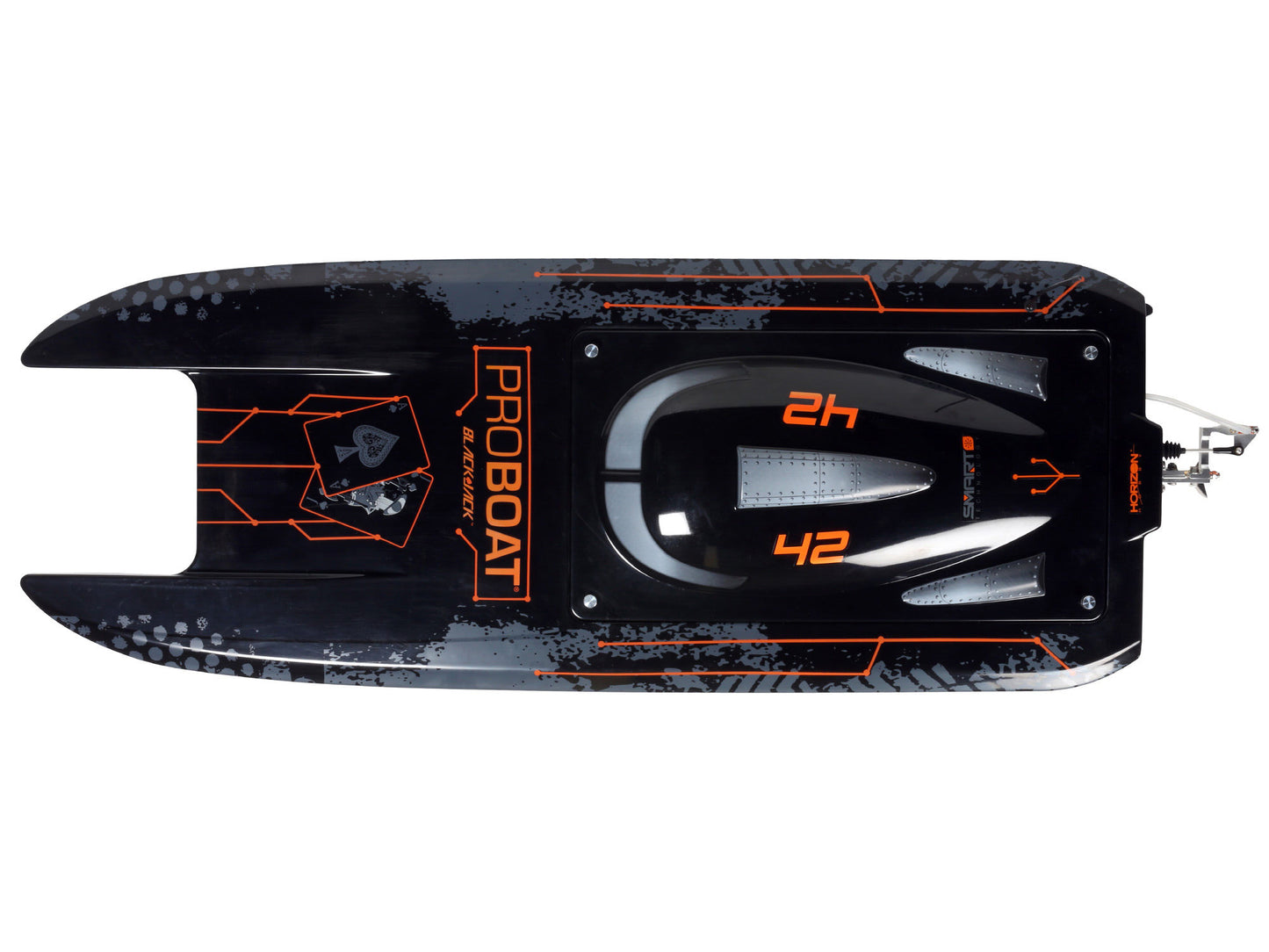 Blackjack 42" 8S Brushless Catamaran RTR: Black/Orange