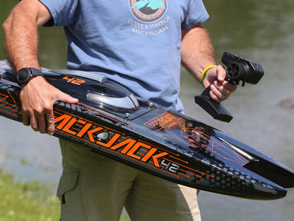 Blackjack 42" 8S Brushless Catamaran RTR: Black/Orange