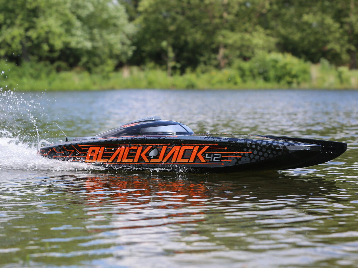 Blackjack 42" 8S Brushless Catamaran RTR: Black/Orange