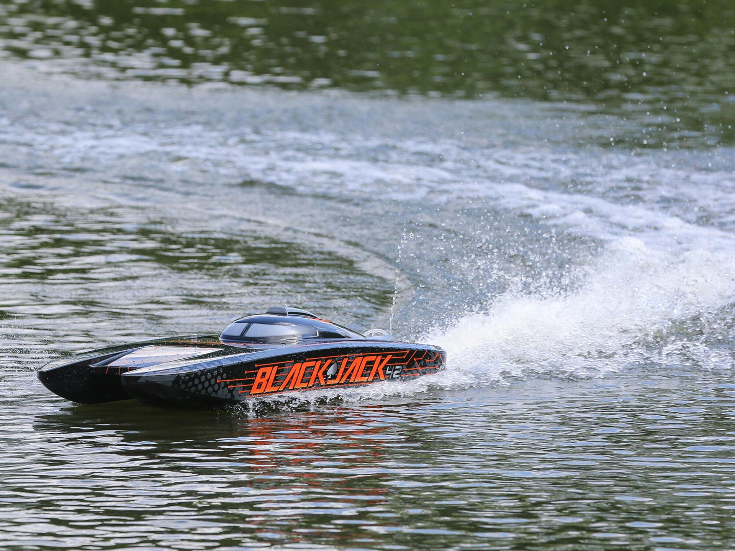 Blackjack 42" 8S Brushless Catamaran RTR: Black/Orange