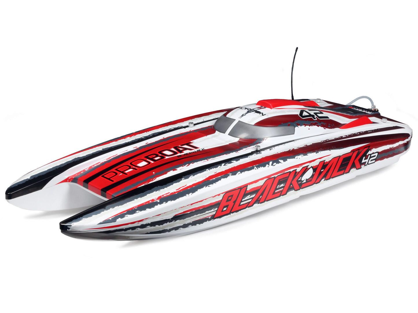 Blackjack 42" 8S Brushless Catamaran RTR: White/Red
