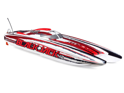 Blackjack 42" 8S Brushless Catamaran RTR: White/Red