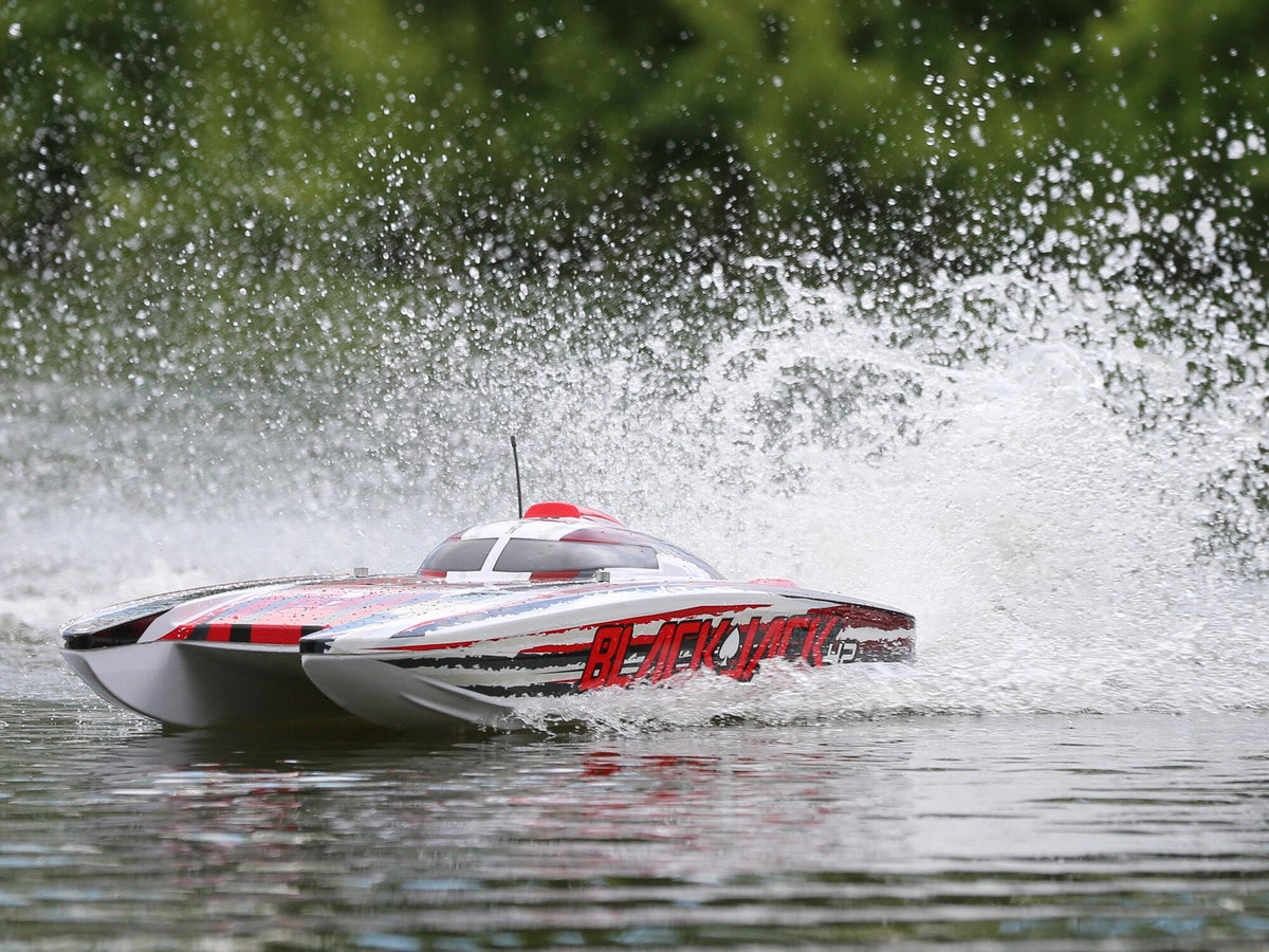 Blackjack 42" 8S Brushless Catamaran RTR: White/Red