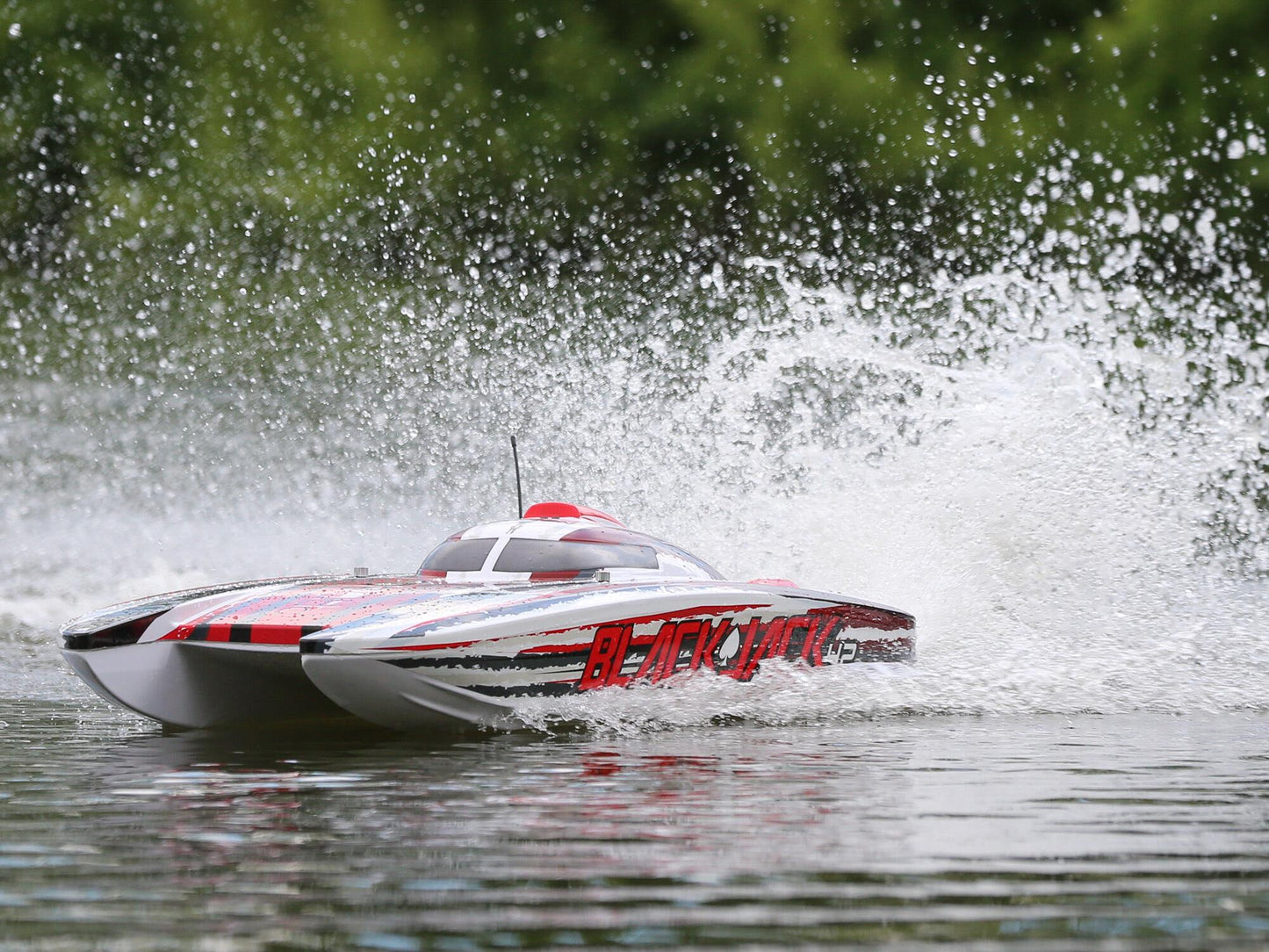 Blackjack 42" 8S Brushless Catamaran RTR: White/Red