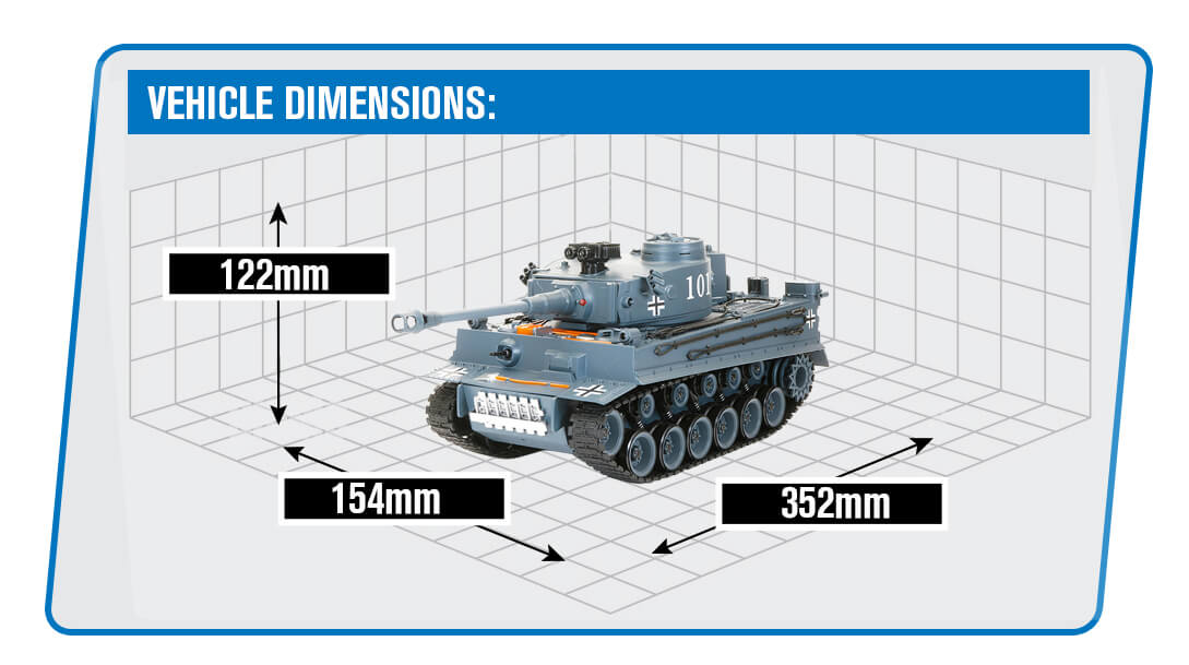 BROTHER TANK RC TANK 1:18 GERMAN TIGER 1 GREY