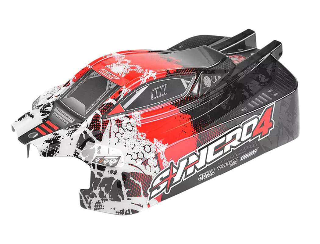 TEAM CORALLY POLYCARBONATE PAINTED BODY SYNCRO 4 RED