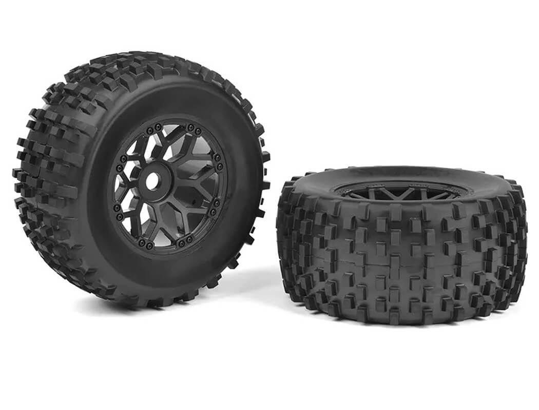 CORALLY OFF-ROAD 1/8 MT TYRES GRIPPER GLUED ON BBS RIMS (PR)