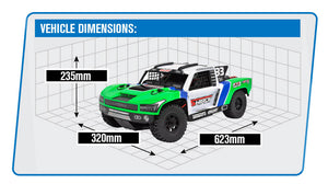 CORALLY SHIROI XP6 BRUSHLESS SHORT COURSE TRUCK RTR - GREEN