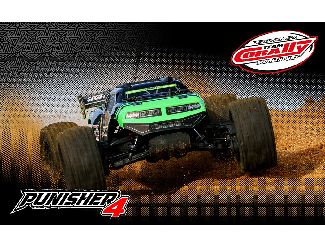 CORALLY PUNISHER 4 BRUSHLESS 4S BASHER TRUCK RTR - GREEN