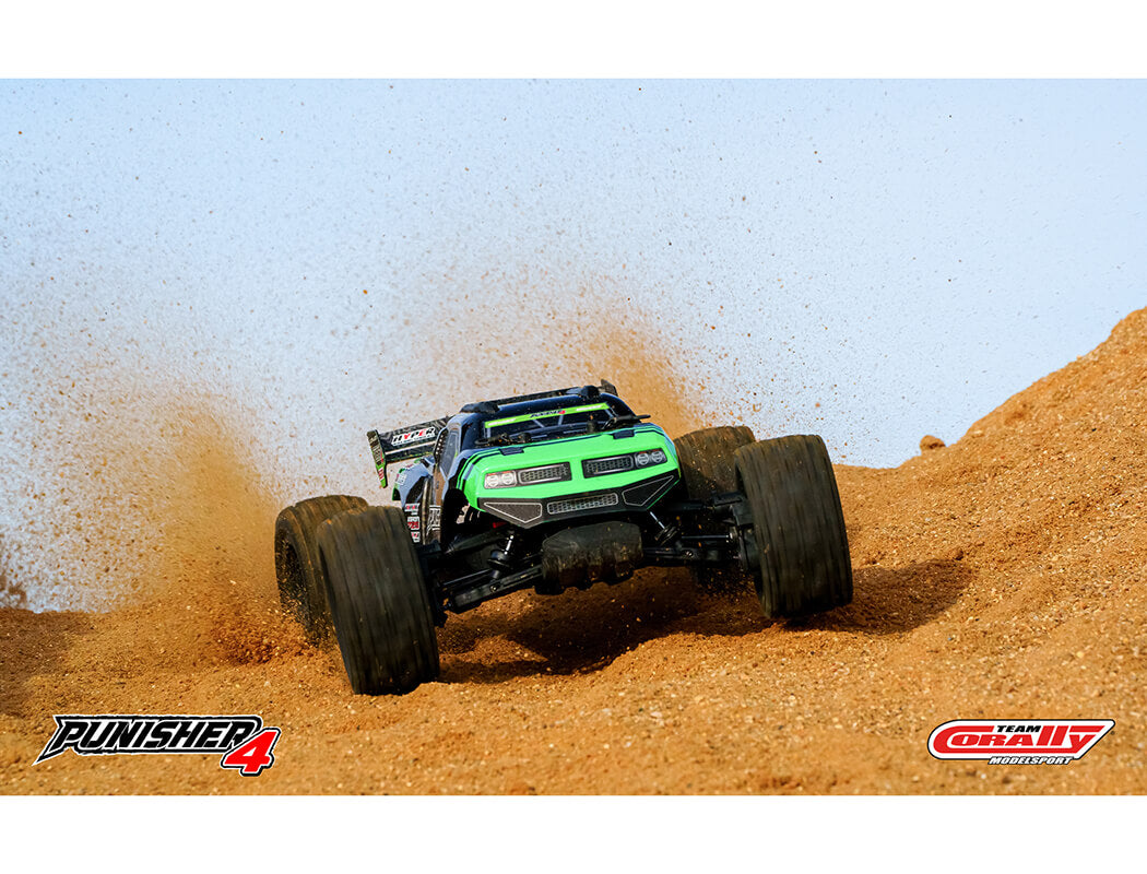 CORALLY PUNISHER 4 BRUSHLESS 4S BASHER TRUCK RTR - GREEN