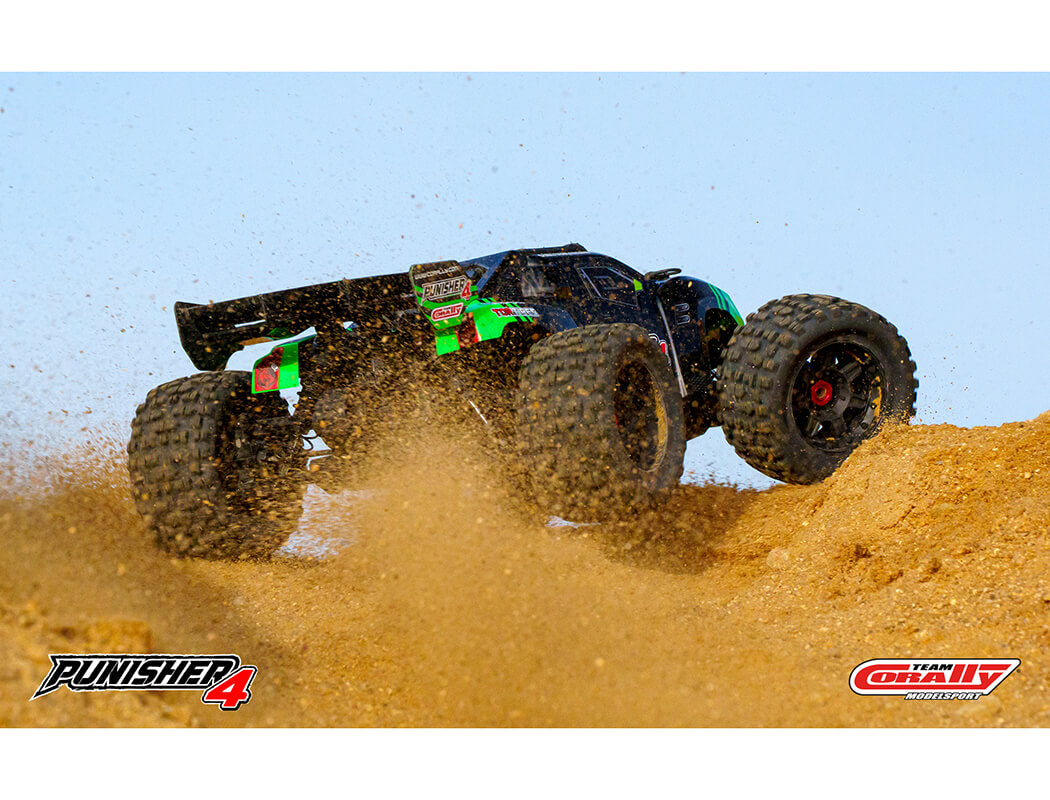 CORALLY PUNISHER 4 BRUSHLESS 4S BASHER TRUCK RTR - GREEN
