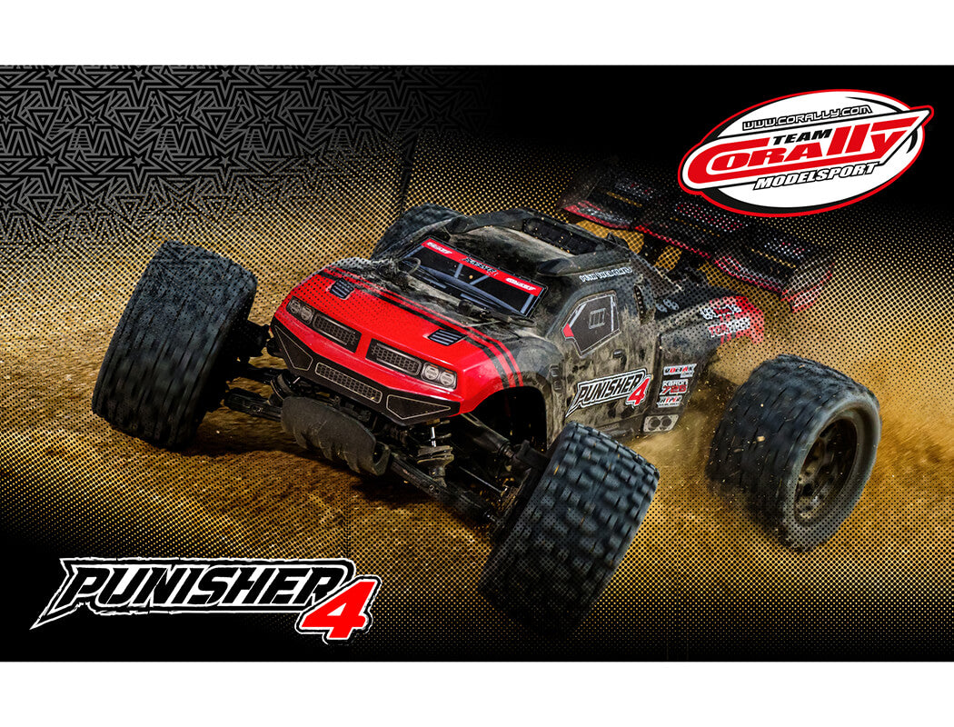 CORALLY PUNISHER 4 BRUSHLESS 4S BASHER TRUCK RTR - RED