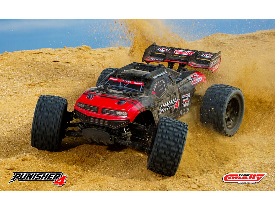 CORALLY PUNISHER 4 BRUSHLESS 4S BASHER TRUCK RTR - RED