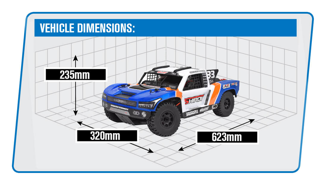 CORALLY SHIROI XP6 ROLLER SHORT COURSE TRUCK RTR - BLUE